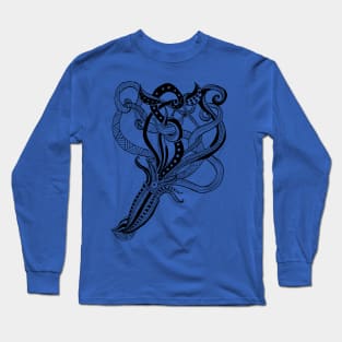 The Kraken (v2, black lineart) Long Sleeve T-Shirt